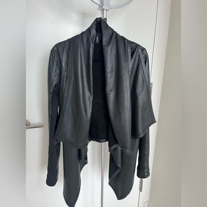 Skingraft women’s 100% black leather cardigan